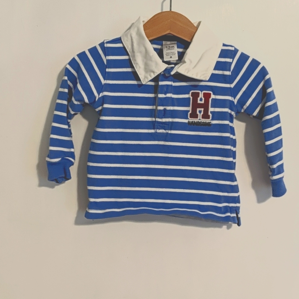 Long sleeve polo with oxford collar